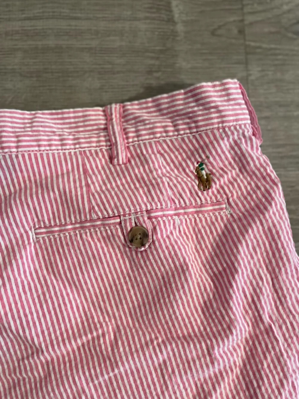 Polo Ralph Lauren Men's Classic Pink & White Striped Seersucker Shorts - Sz 36
